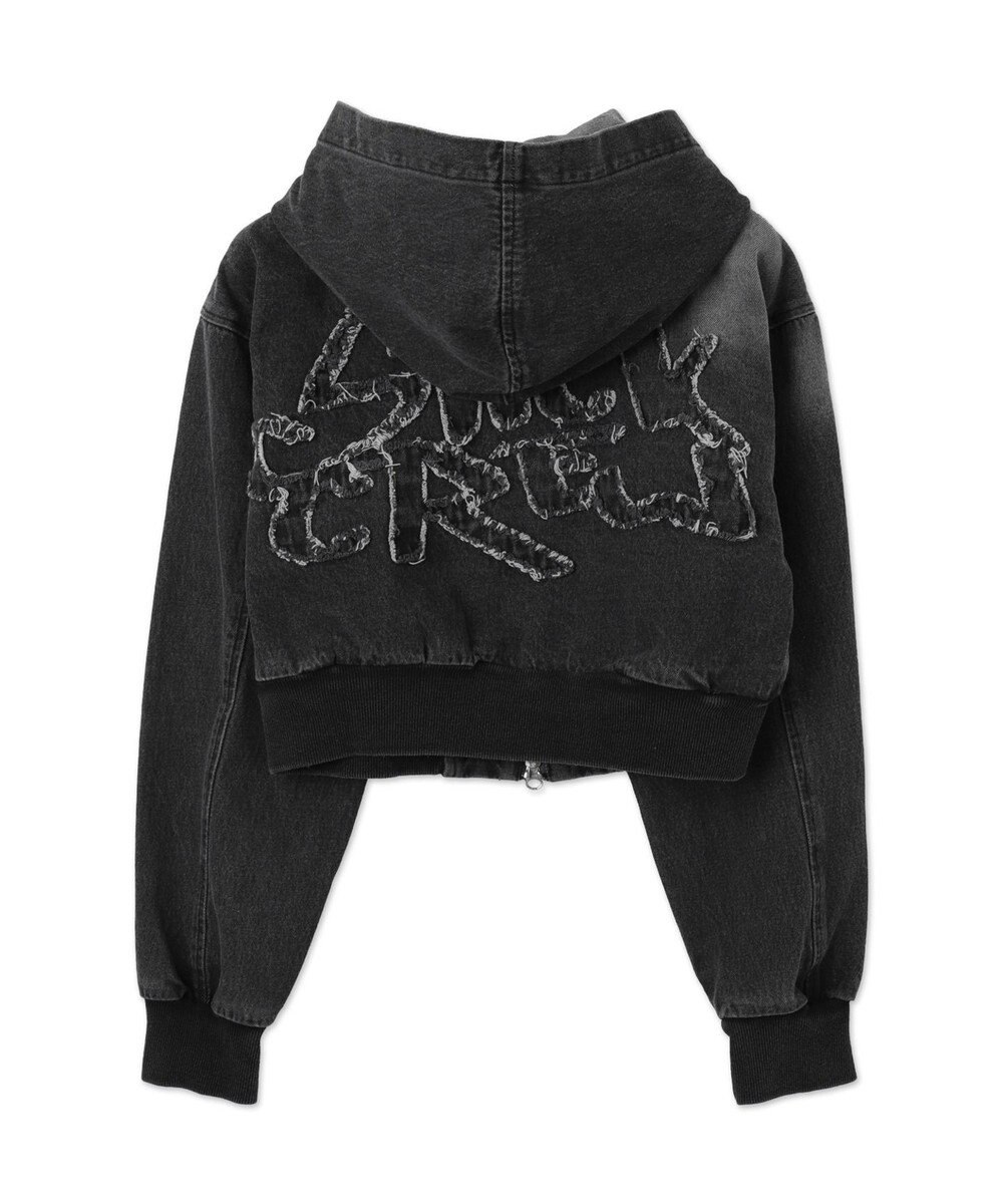 WEGO ヴィンテージウォッシュショートフードブルゾン 