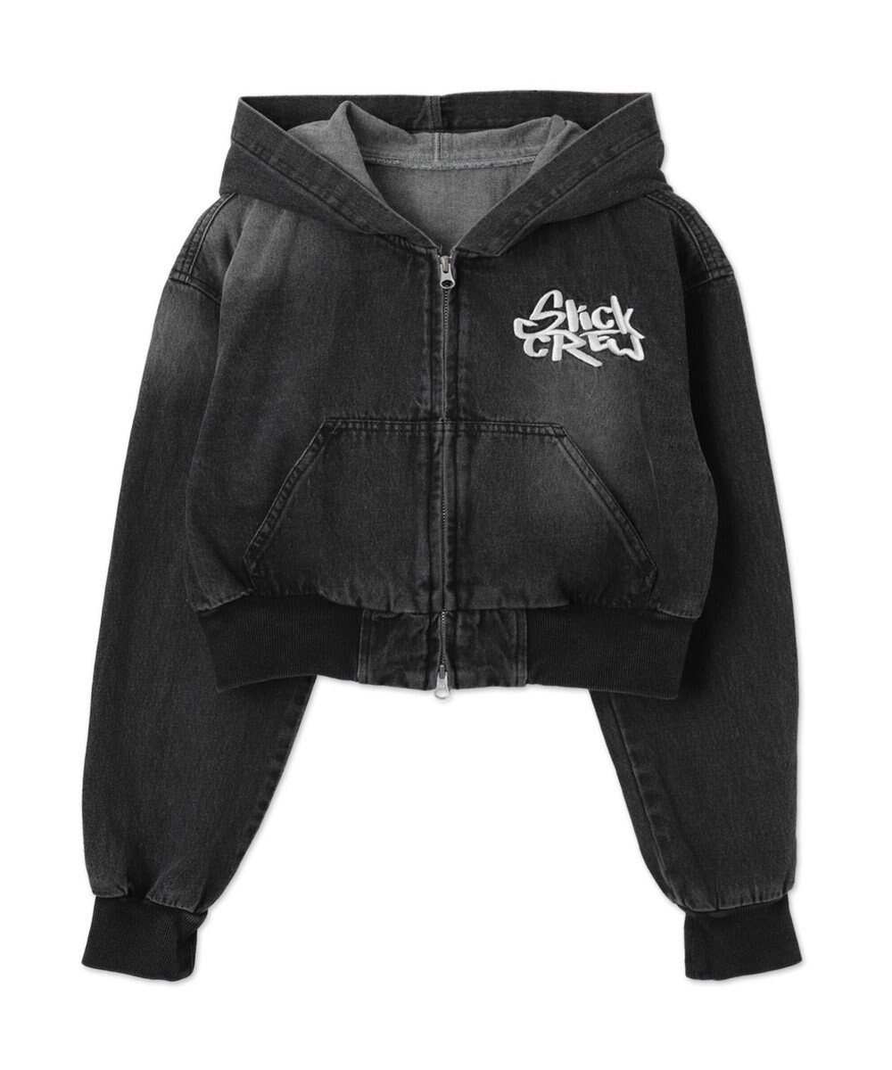 WEGO ヴィンテージウォッシュショートフードブルゾン 