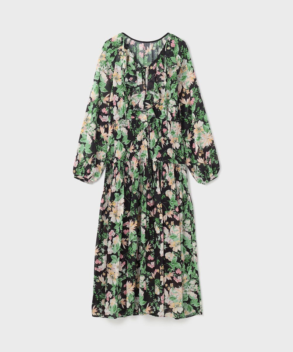 GRACE CONTINENTAL フラワープリントカフタンドレス 