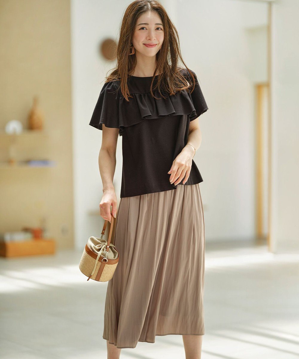 組曲 ツイルジャジー フリルカットソー 