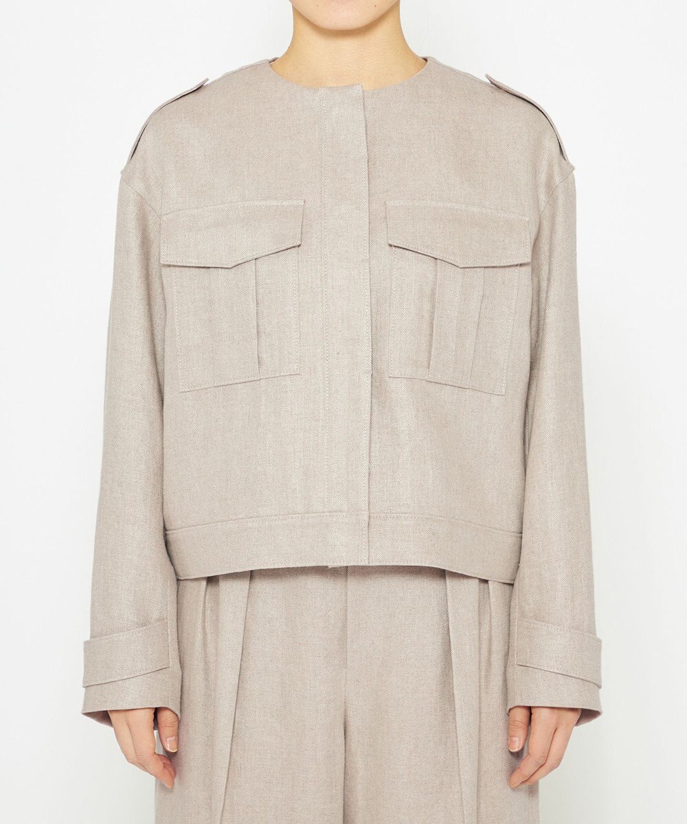 uncrave ヘリンボーン リネン ブルゾン（uncrave WHITE） 