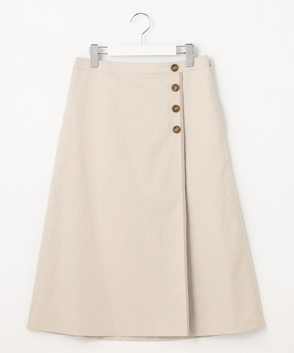 J.PRESS LADIES 【洗える・吸水速乾・接触冷感】リネンツイル スカート 