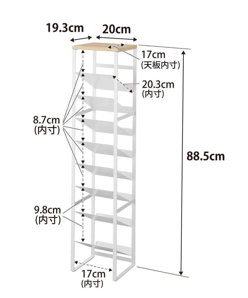 tower 天板付きボトルストッカー タワー 8段 ホワイト 