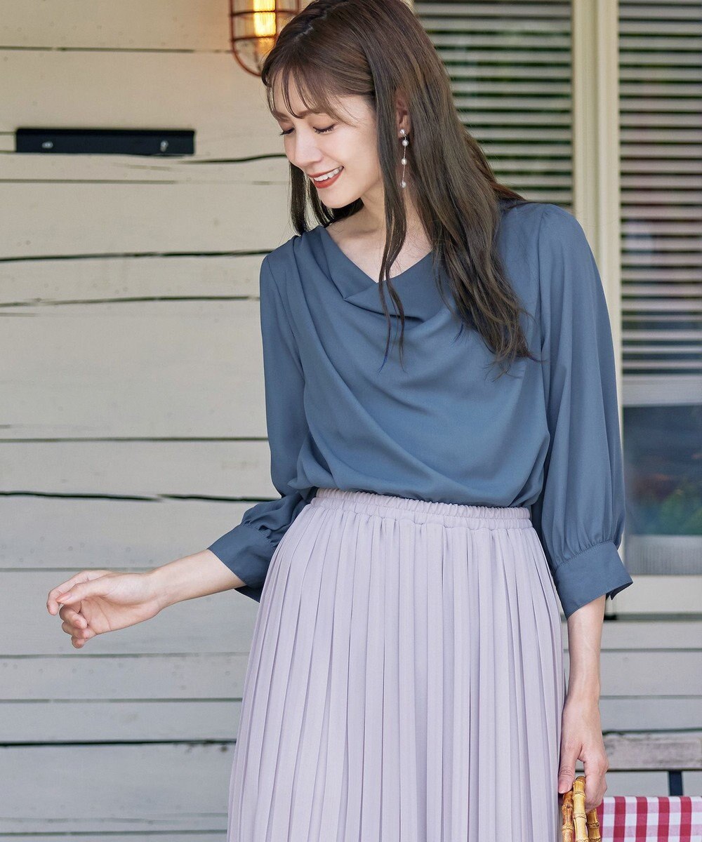 Tiaclasse L 【洗える/ウエストゴム】 ジョーゼットプリーツスカート 