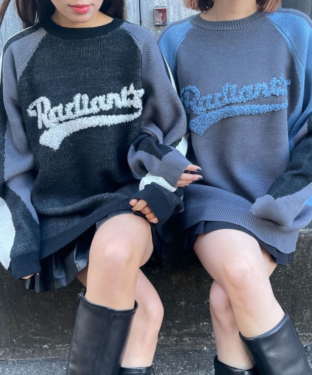 WEGO サガラロゴ配色BIGニットプルオーバー 