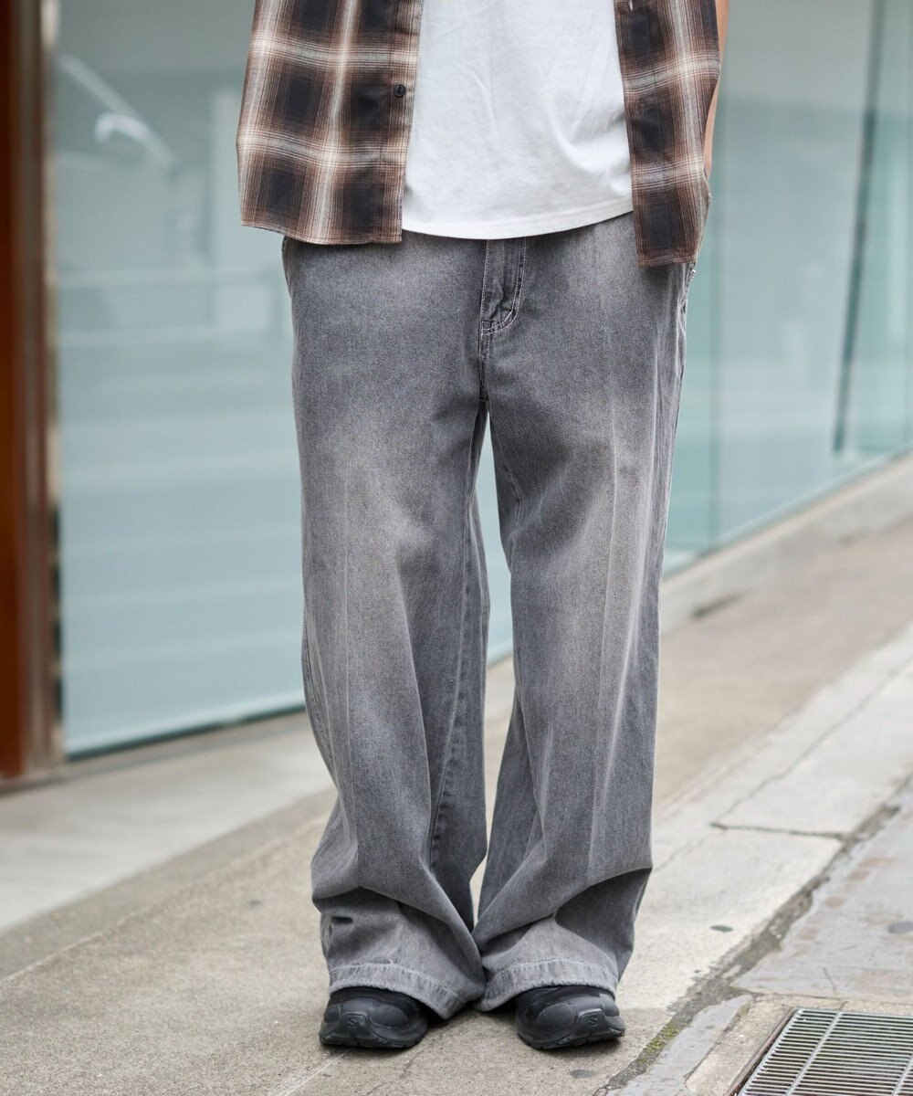 WEGO イージーバギーフレアデニムスラックス 