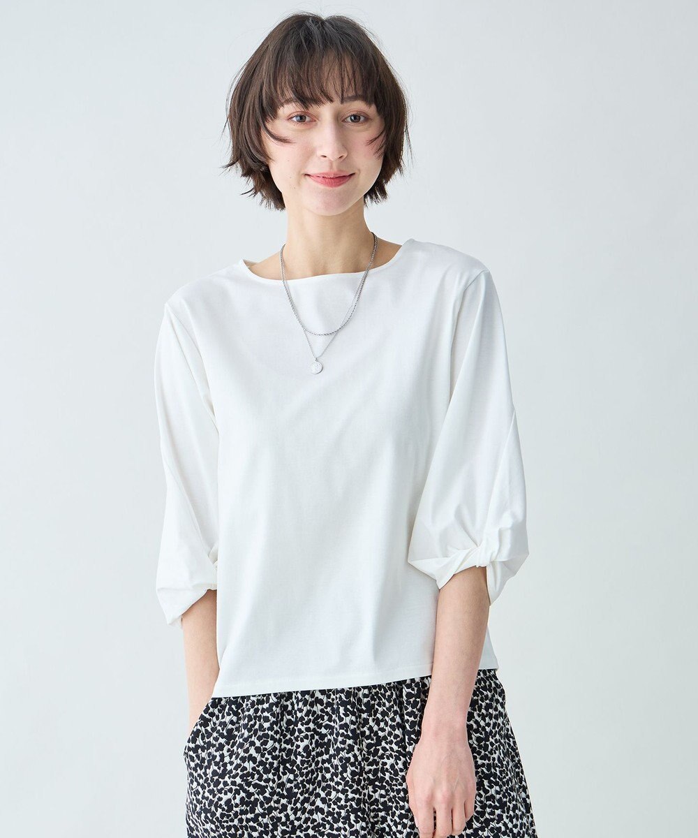 ANY L 【WEB限定】シルケットスムースツイストスリーブカットソー 