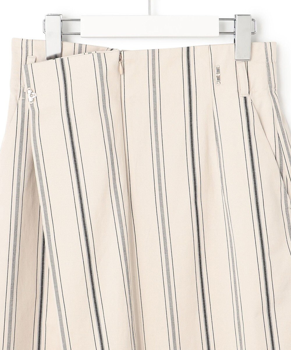 23区 S 【洗える】コットンリネンストライプ Iライン スカート 