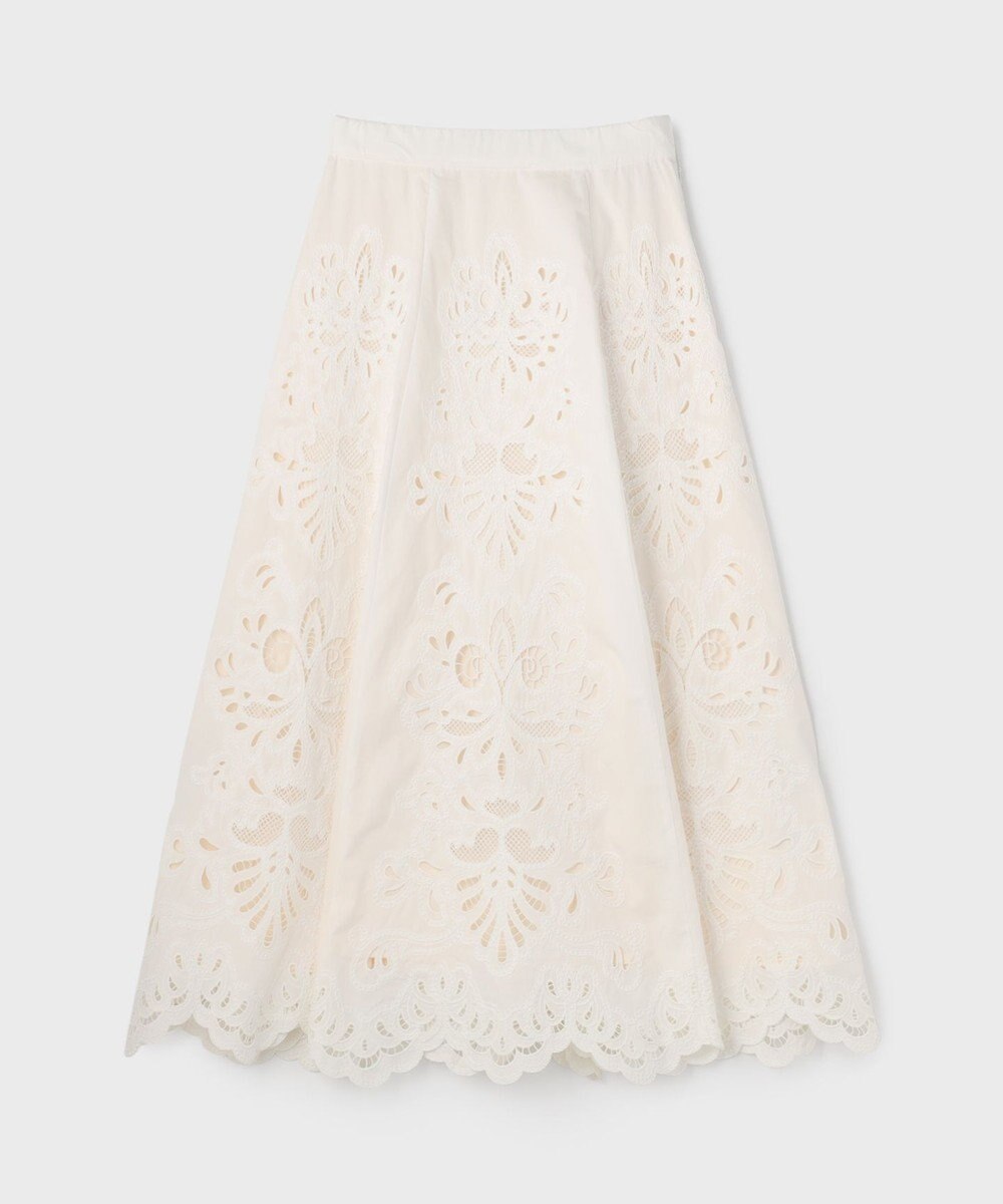 GRACE CONTINENTAL 刺繍スカラップスカート 