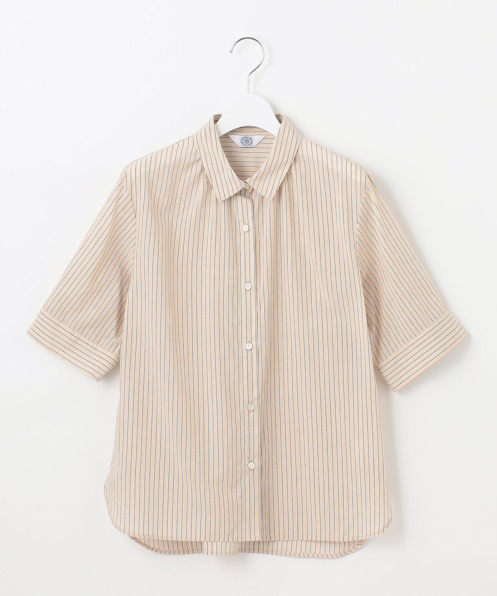 J.PRESS LADIES 【洗える】ウォッシャブルストライプ シャツカラー ブラウス 