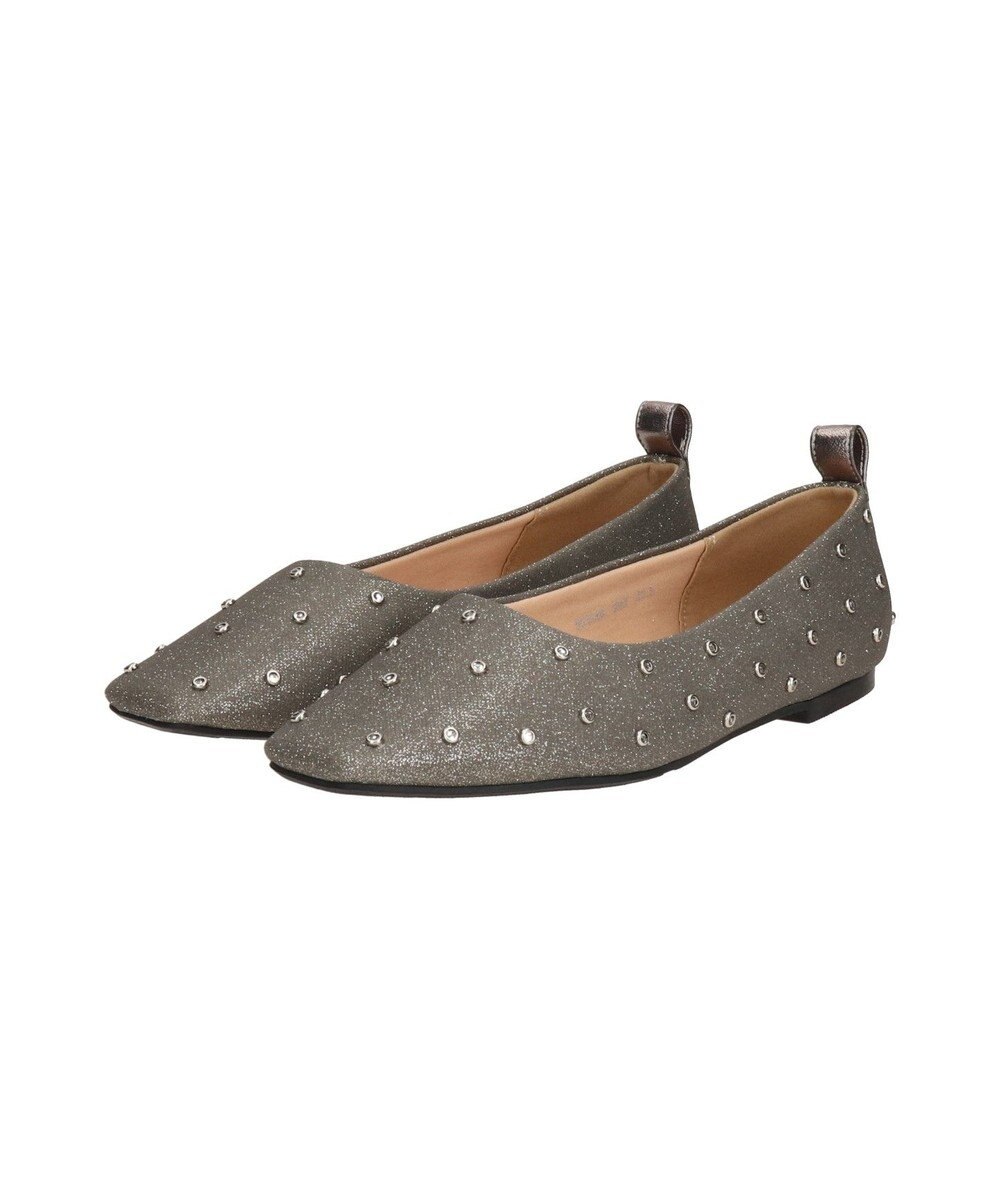 Bridget Birkin 【Bridget Birkin】ドットビジューグリッターフラットシューズ 