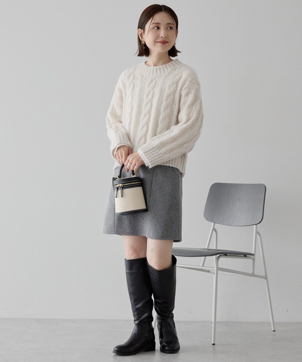 AMERICAN HOLIC 透かしケーブルニットプルオーバー 