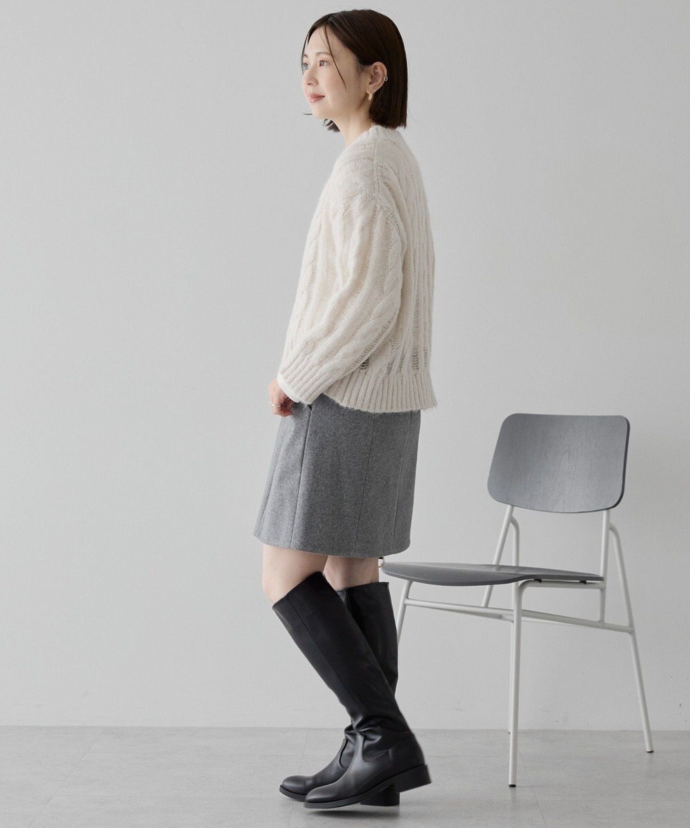 AMERICAN HOLIC 透かしケーブルニットプルオーバー 