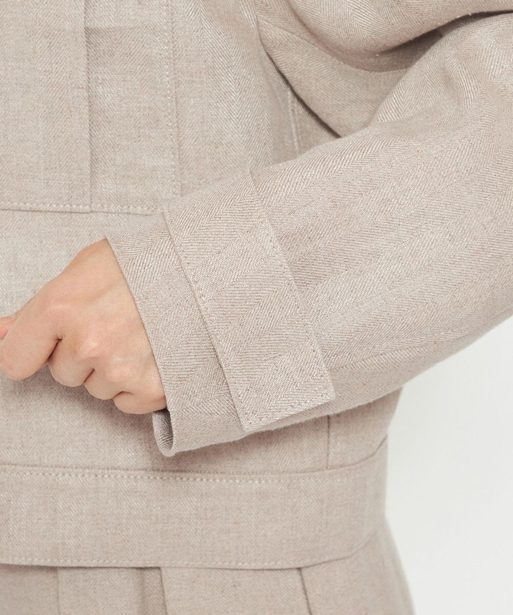 uncrave ヘリンボーン リネン ブルゾン（uncrave WHITE） 