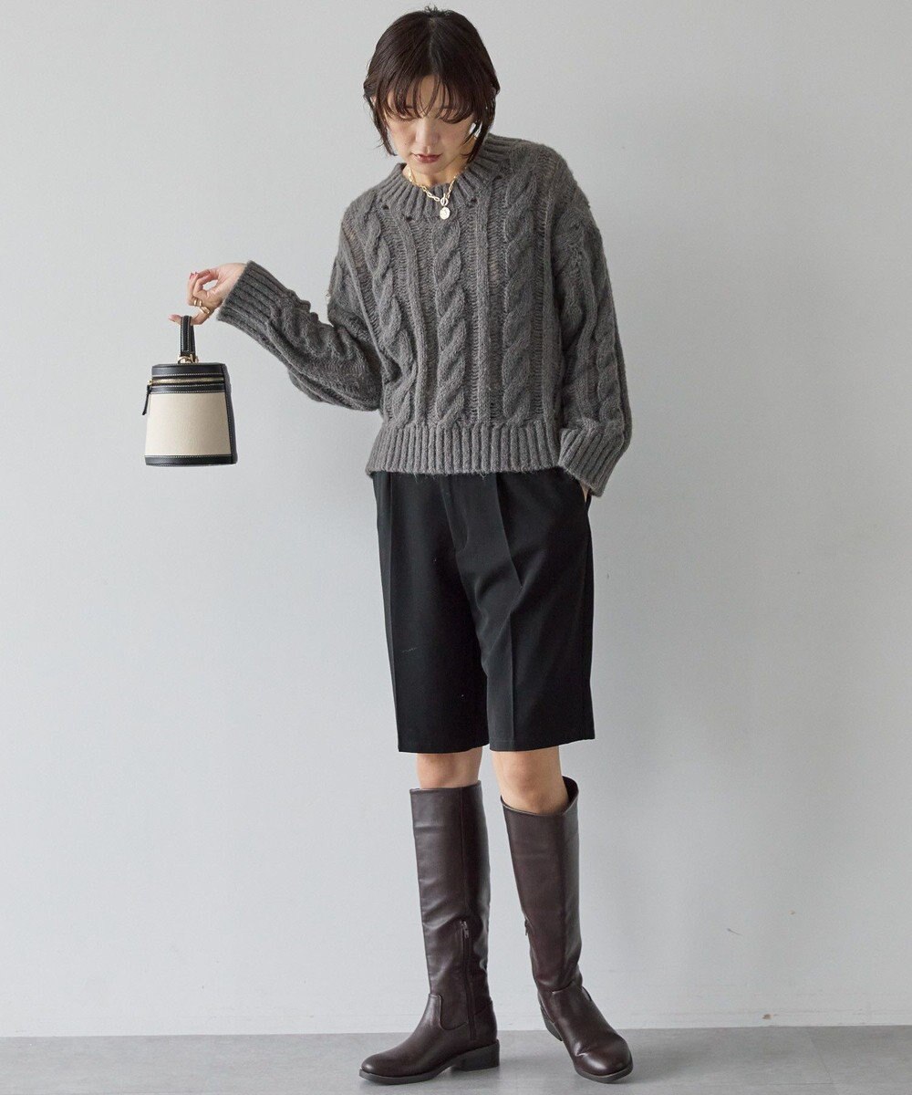 AMERICAN HOLIC 透かしケーブルニットプルオーバー 