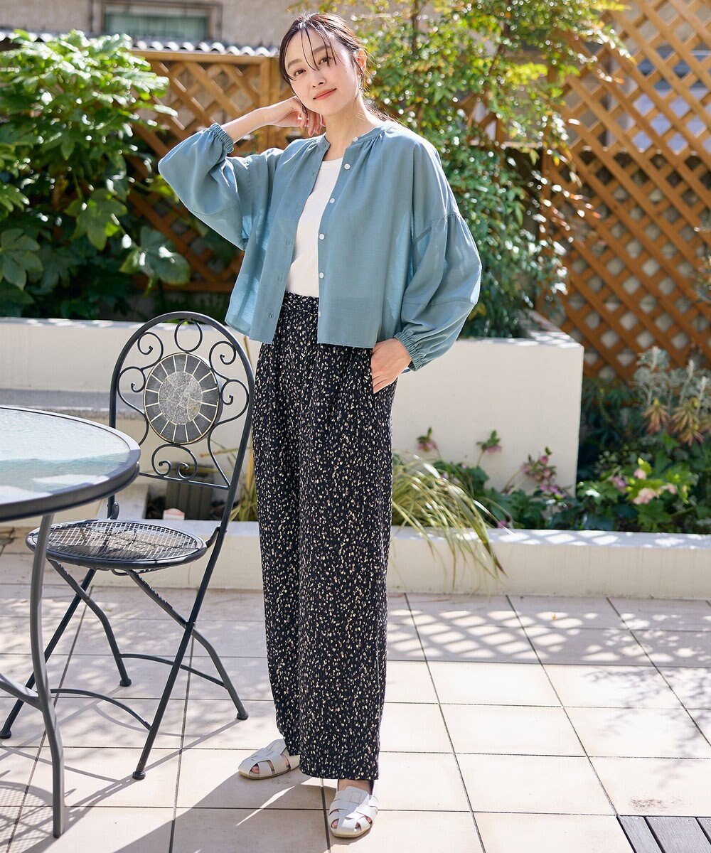 ANY シアーテックリネンギャザーブラウス 