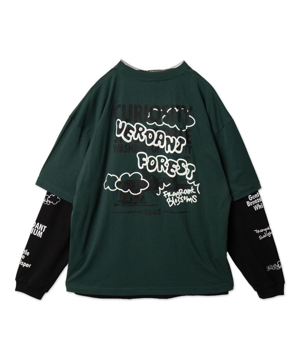 WEGO 【ユニセックス着用ITEM/2点SET】アクセ付きグラフィックアンサンブルT（LS） 