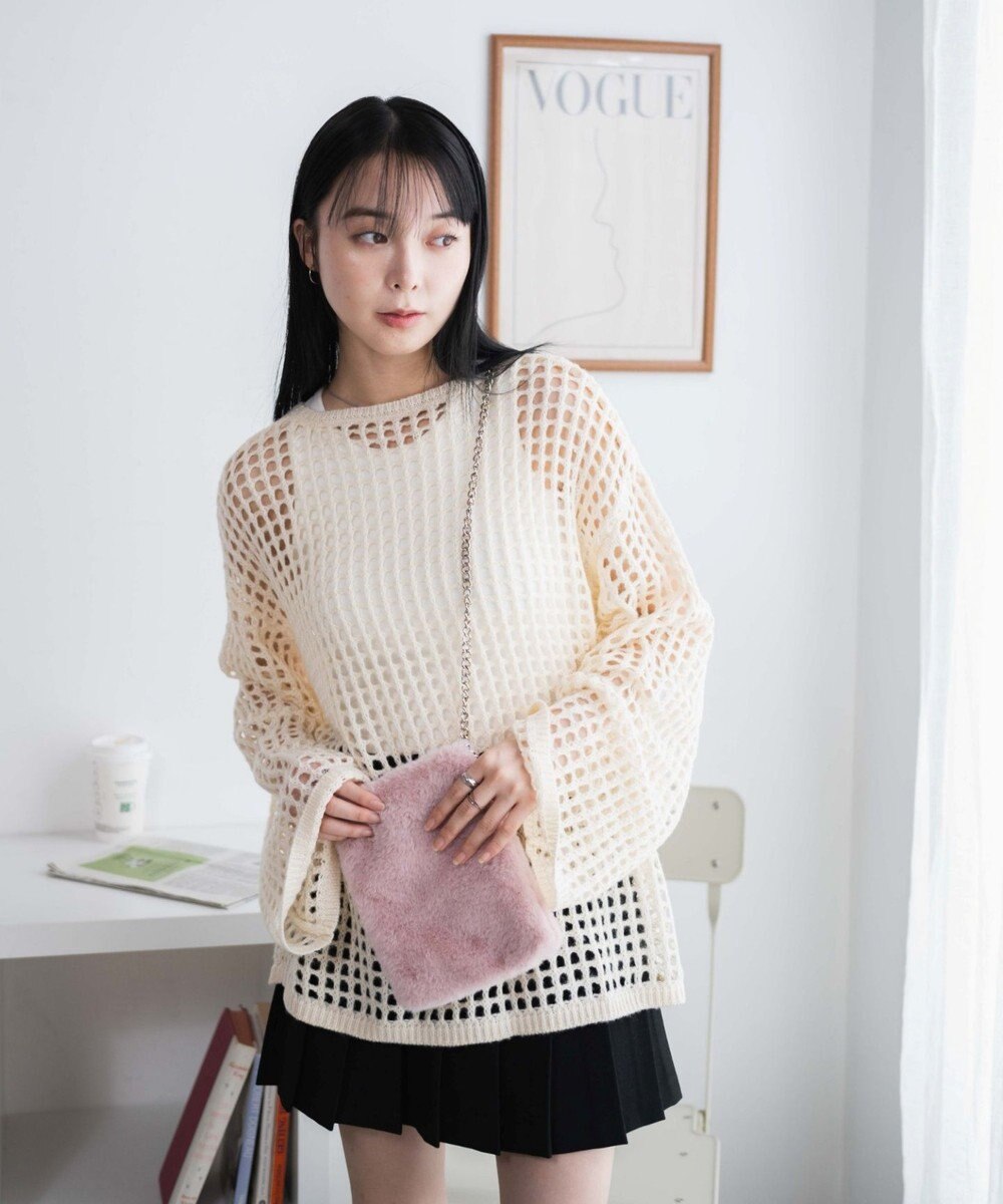 WEGO ファーチェーンミニショルダー 