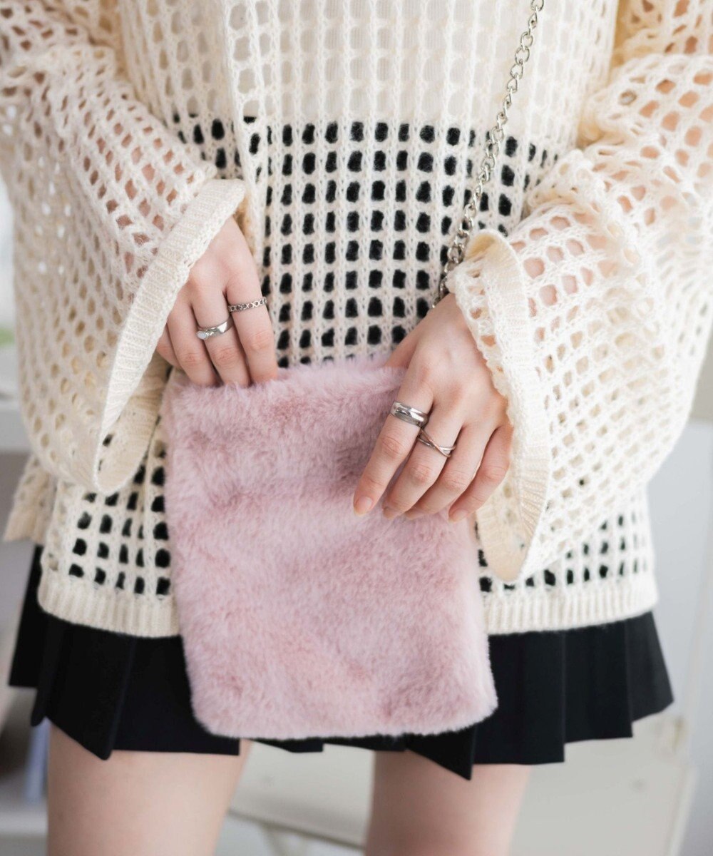 WEGO ファーチェーンミニショルダー 