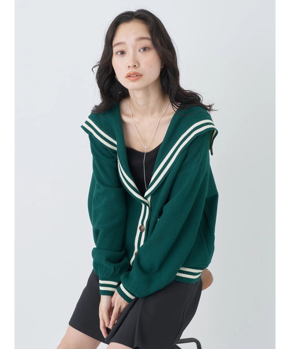earth music&ecology セーラーニットカーディガン 