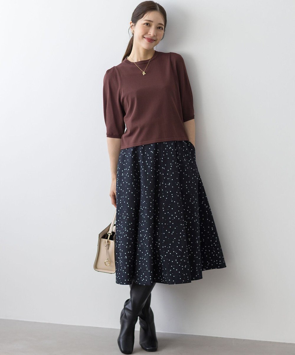 組曲 S フラワースパンコールプリント スカート 