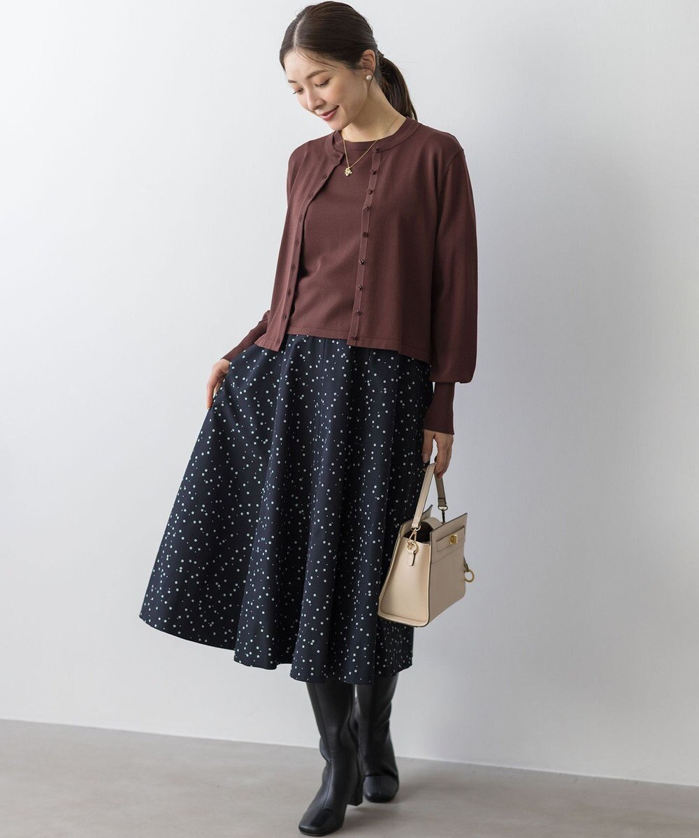 組曲 S フラワースパンコールプリント スカート 