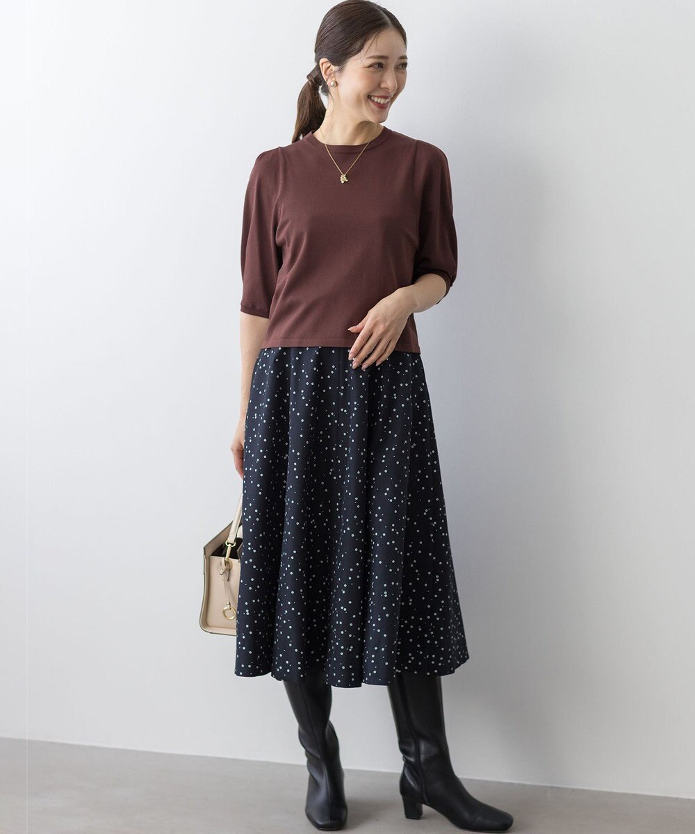 組曲 S フラワースパンコールプリント スカート 