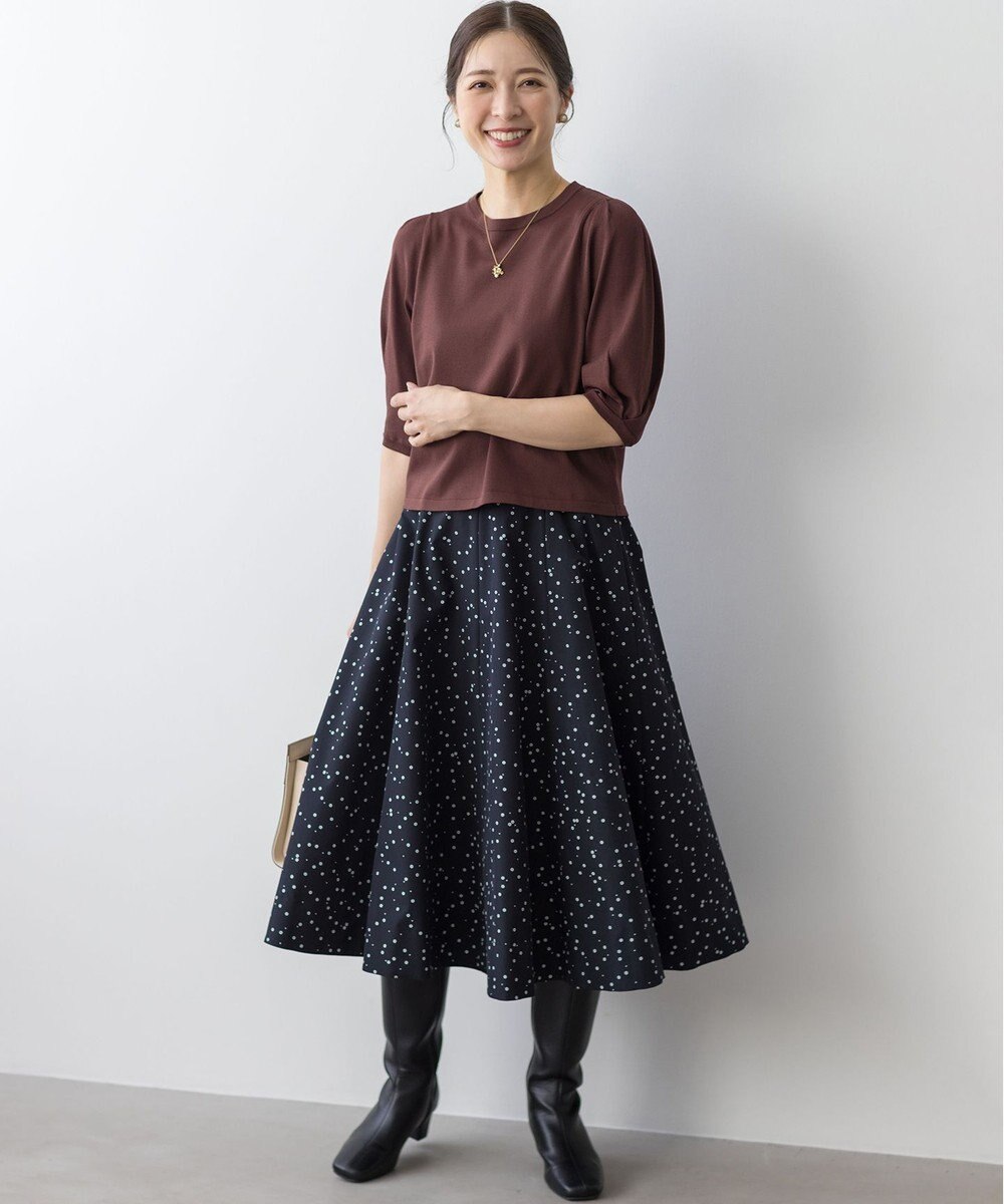 組曲 S フラワースパンコールプリント スカート 