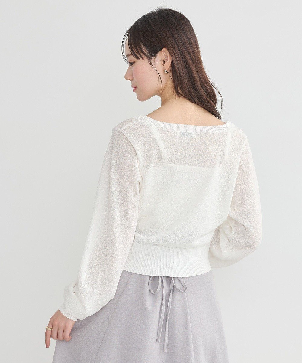 earth music&ecology シアーラメＶネックカーディガン 