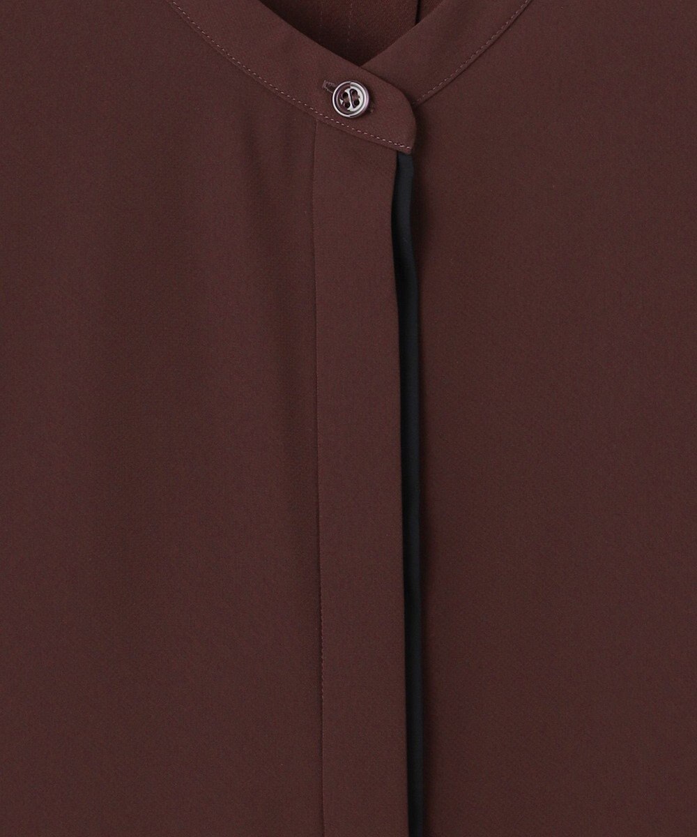 ICB L 【接触冷感・UVケア・速乾・洗える】BackSatinAmunzen バンドカラーブラウス 