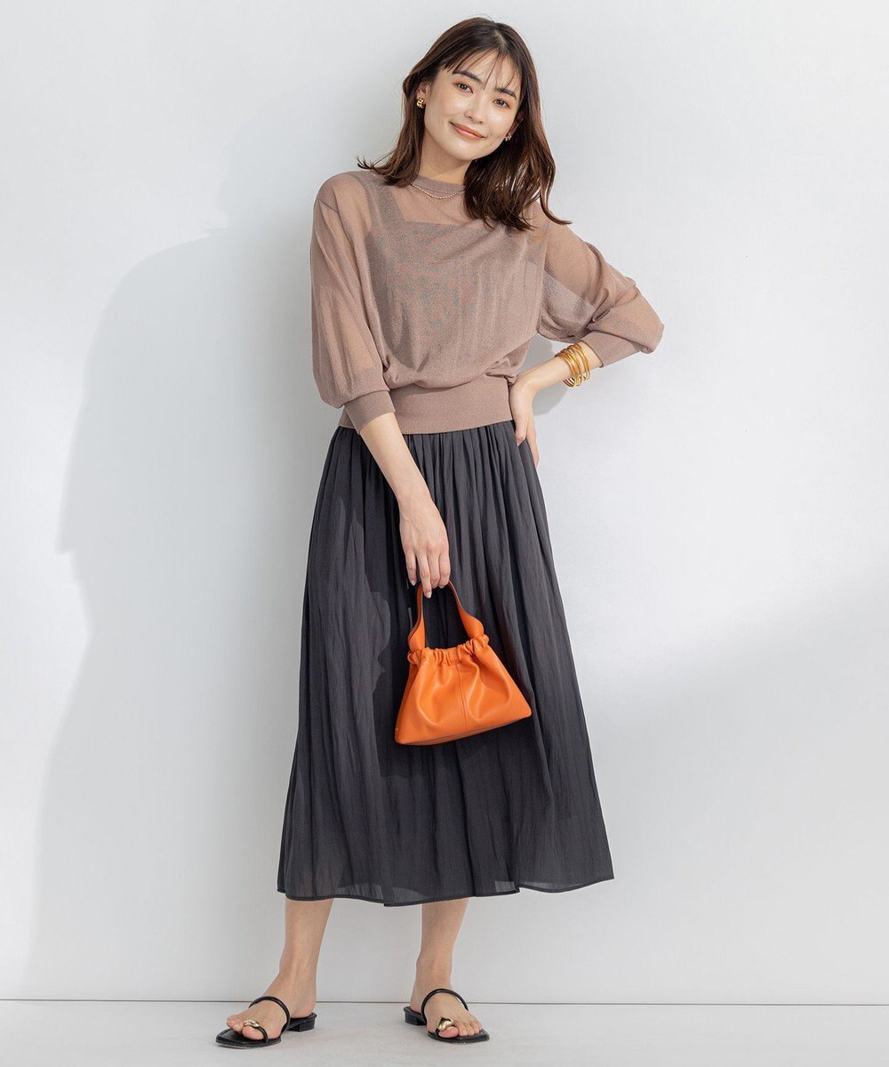 組曲 【洗える・2WAY】シアーニット カーディガン 