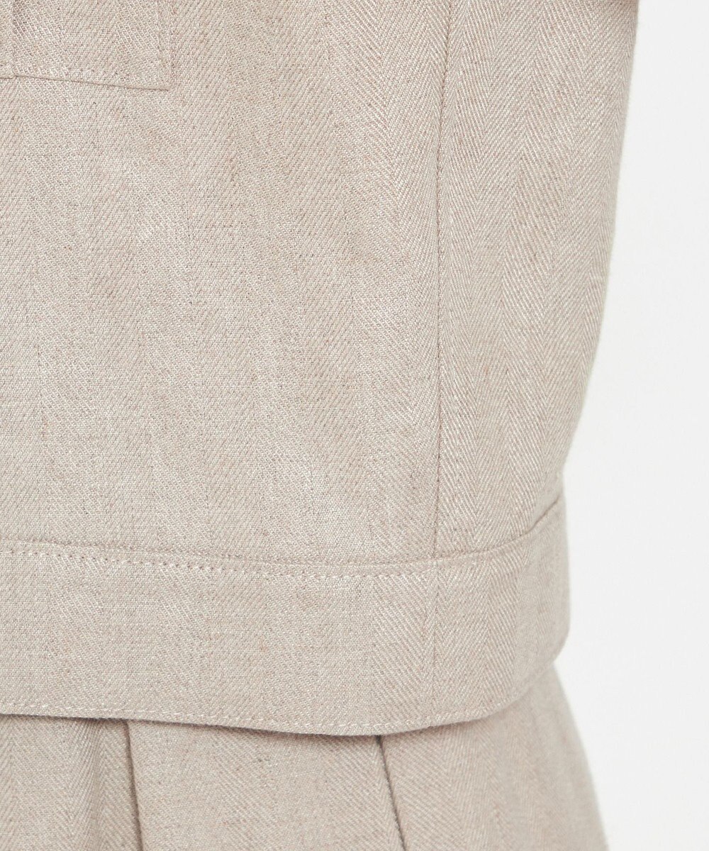 uncrave ヘリンボーン リネン ブルゾン（uncrave WHITE） 