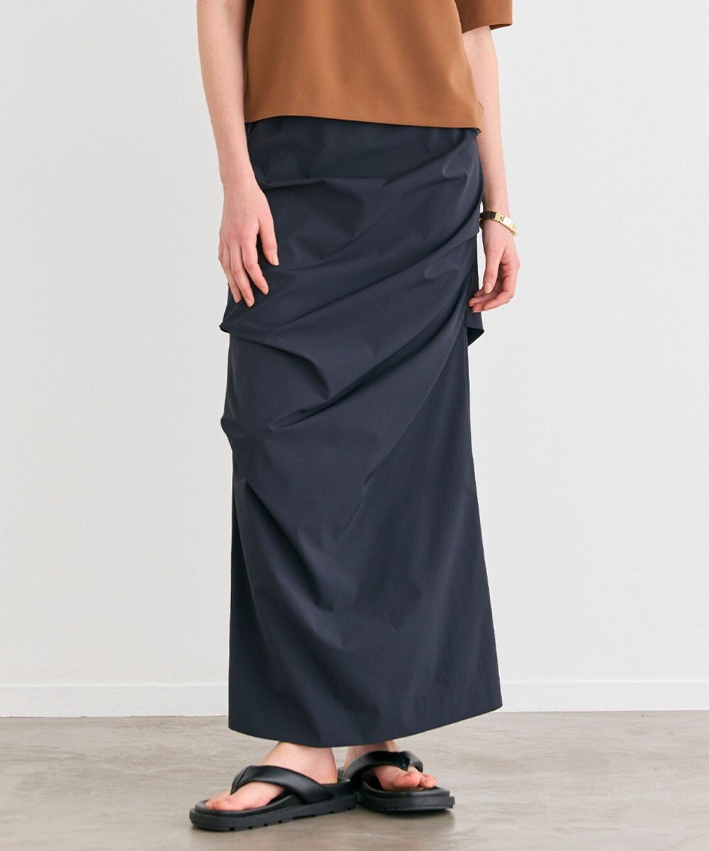 BEIGE， 【接触冷感/UVカット/洗える】YANN / サイドタックIラインロングスカート 