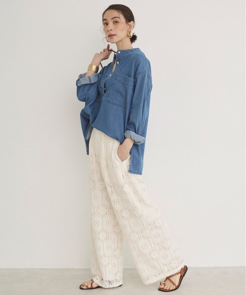WEGO 【ANGIE VINTAGE】クロシェレースワイドイージーパンツ 