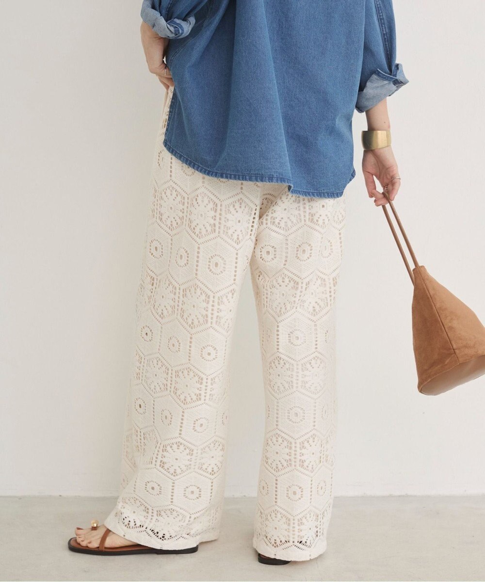WEGO 【ANGIE VINTAGE】クロシェレースワイドイージーパンツ 