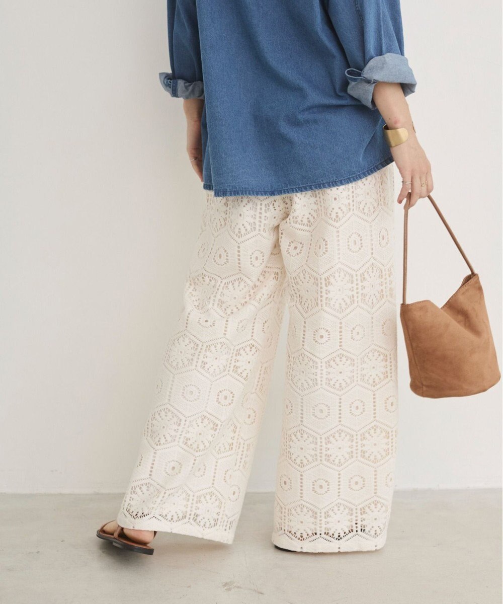 WEGO 【ANGIE VINTAGE】クロシェレースワイドイージーパンツ 