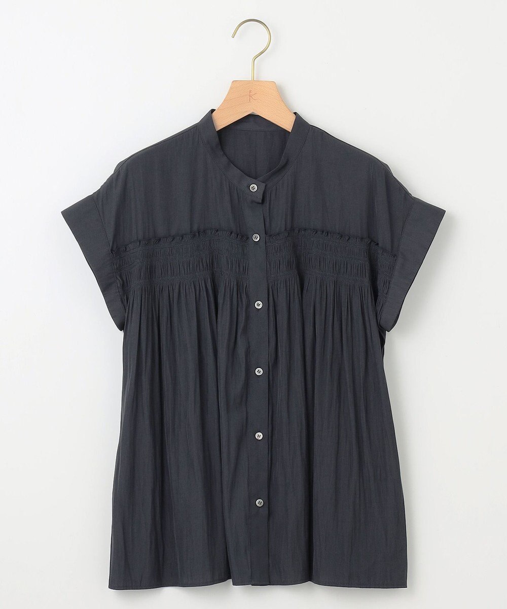 組曲 L ギャザーライトデシンシャーリング ブラウス 