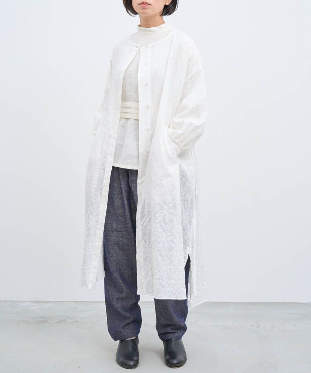 muuc 【2WAY】【上質なコットン100%生地】イラカ柄刺繍コットン 羽織り＆シャツワンピース 