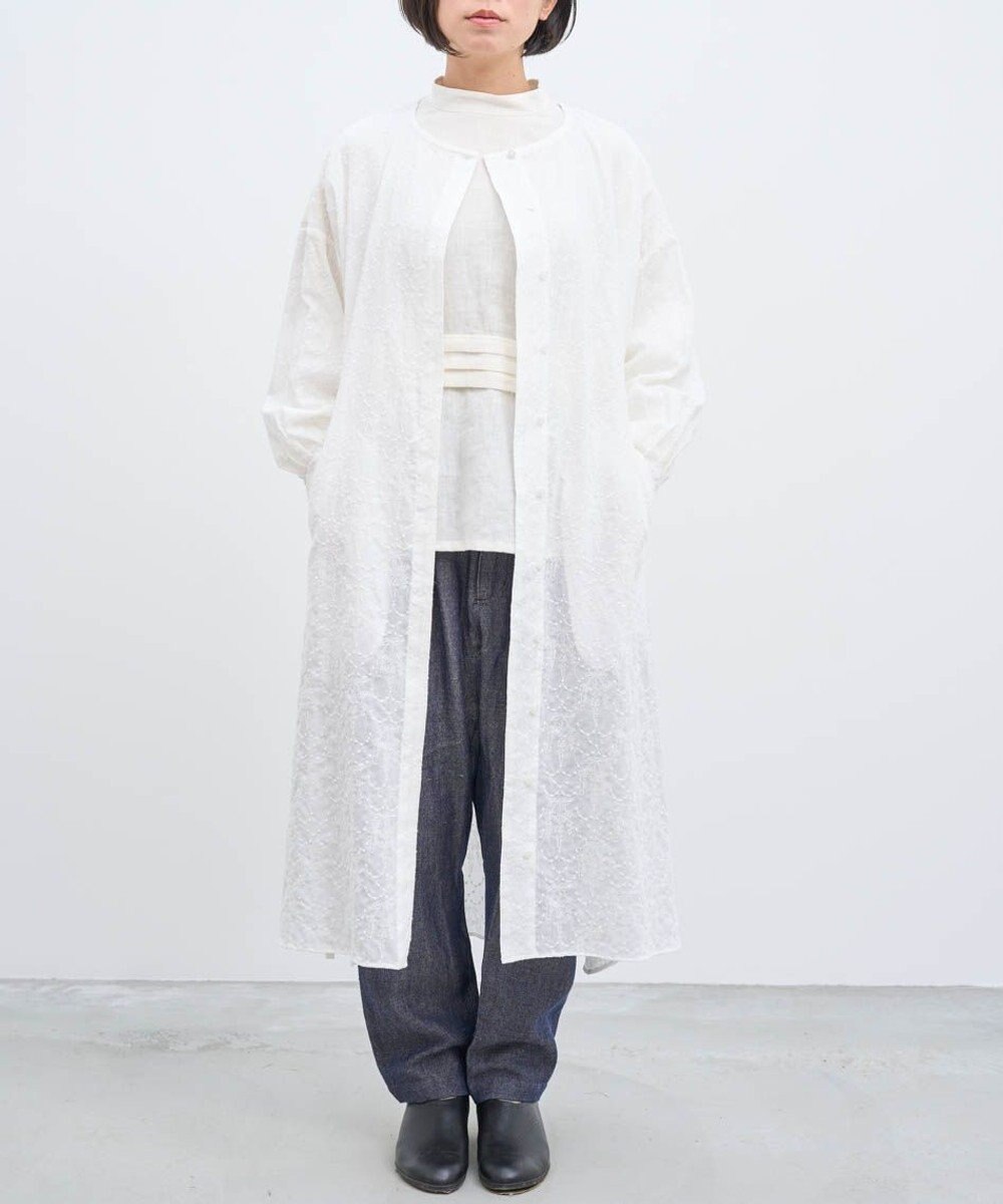 muuc 【2WAY】【上質なコットン100%生地】イラカ柄刺繍コットン 羽織り＆シャツワンピース 