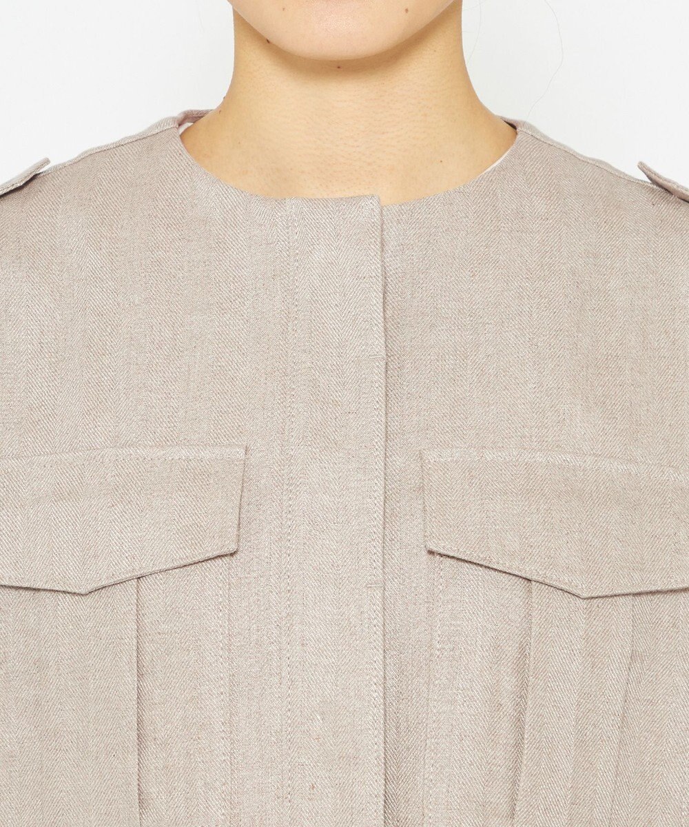 uncrave ヘリンボーン リネン ブルゾン（uncrave WHITE） 