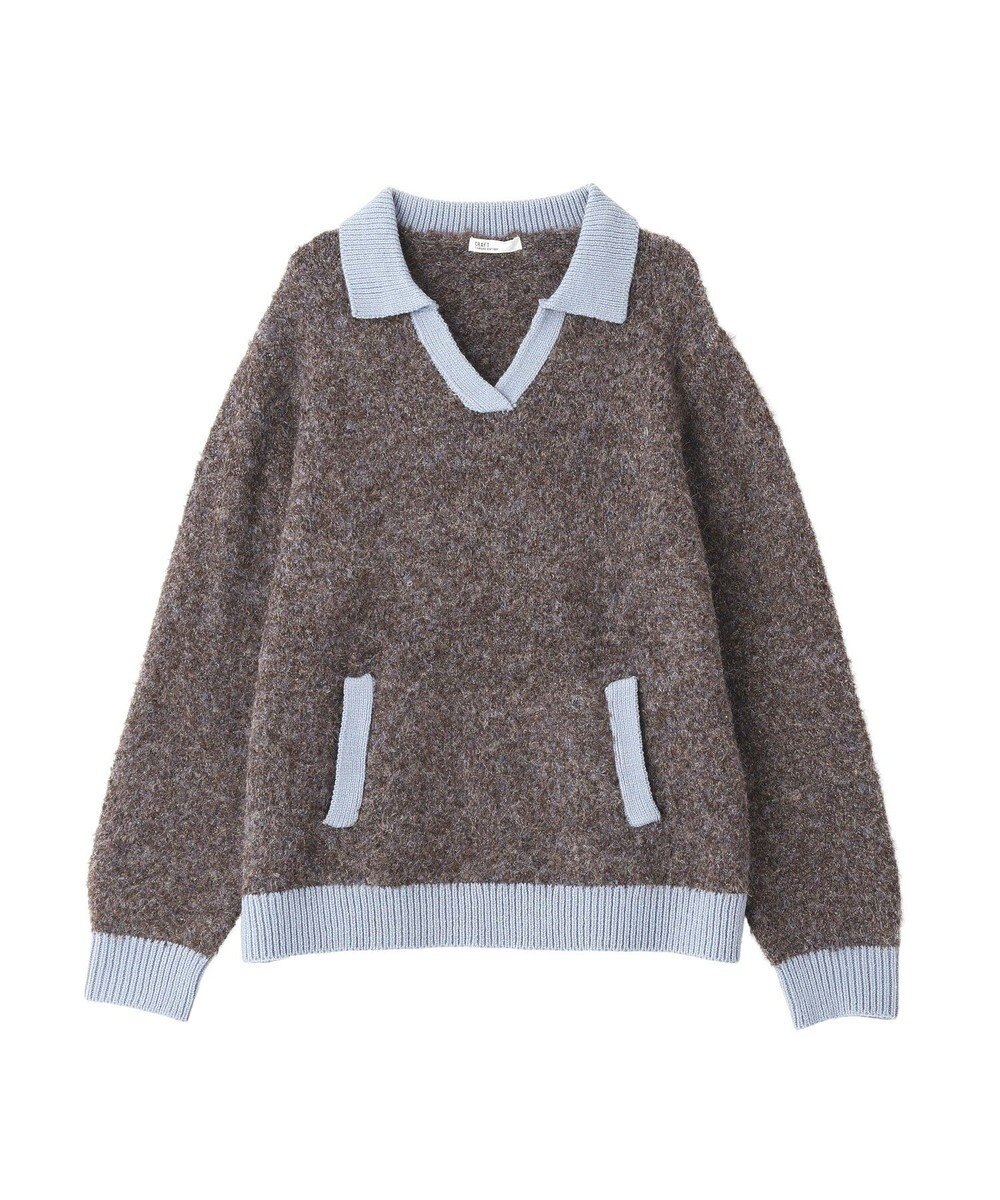 CRAFT STANDARD BOUTIQUE 配色Vネックニットプルオーバー 