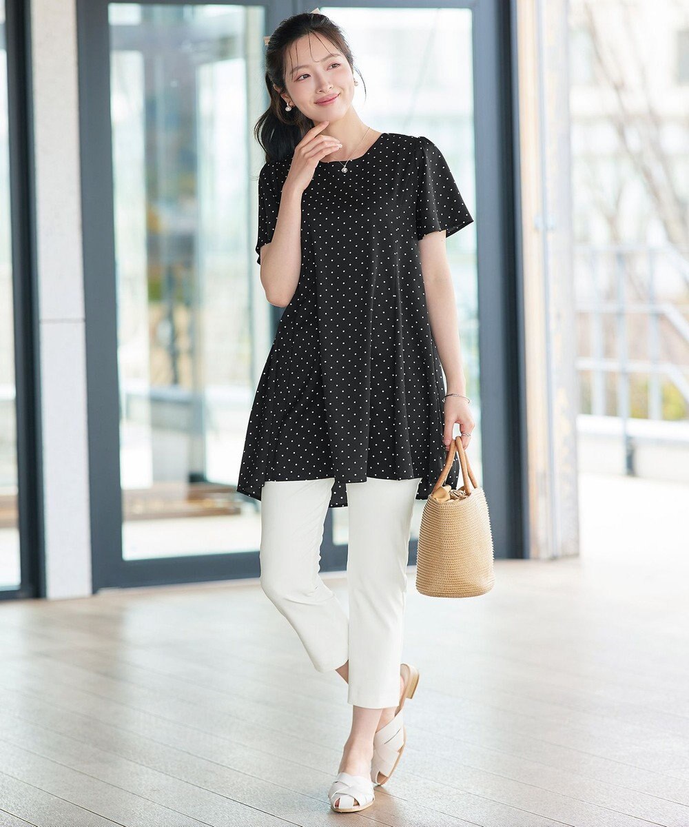 Tiaclasse L 【おのののかさん着用】半袖＆七分袖選べる袖丈バックフレアチュニック 