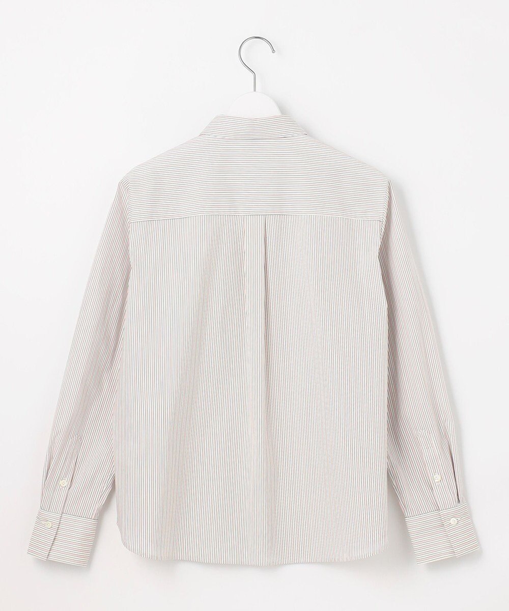 J.PRESS LADIES L 【洗える】BEZコットンナイロン ストライプ シャツカラー ブラウス 