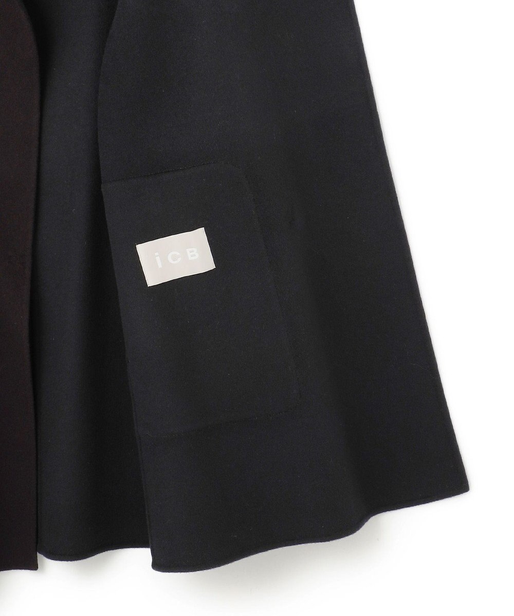 ICB ウールリバー ストール付きノーカラーコート 