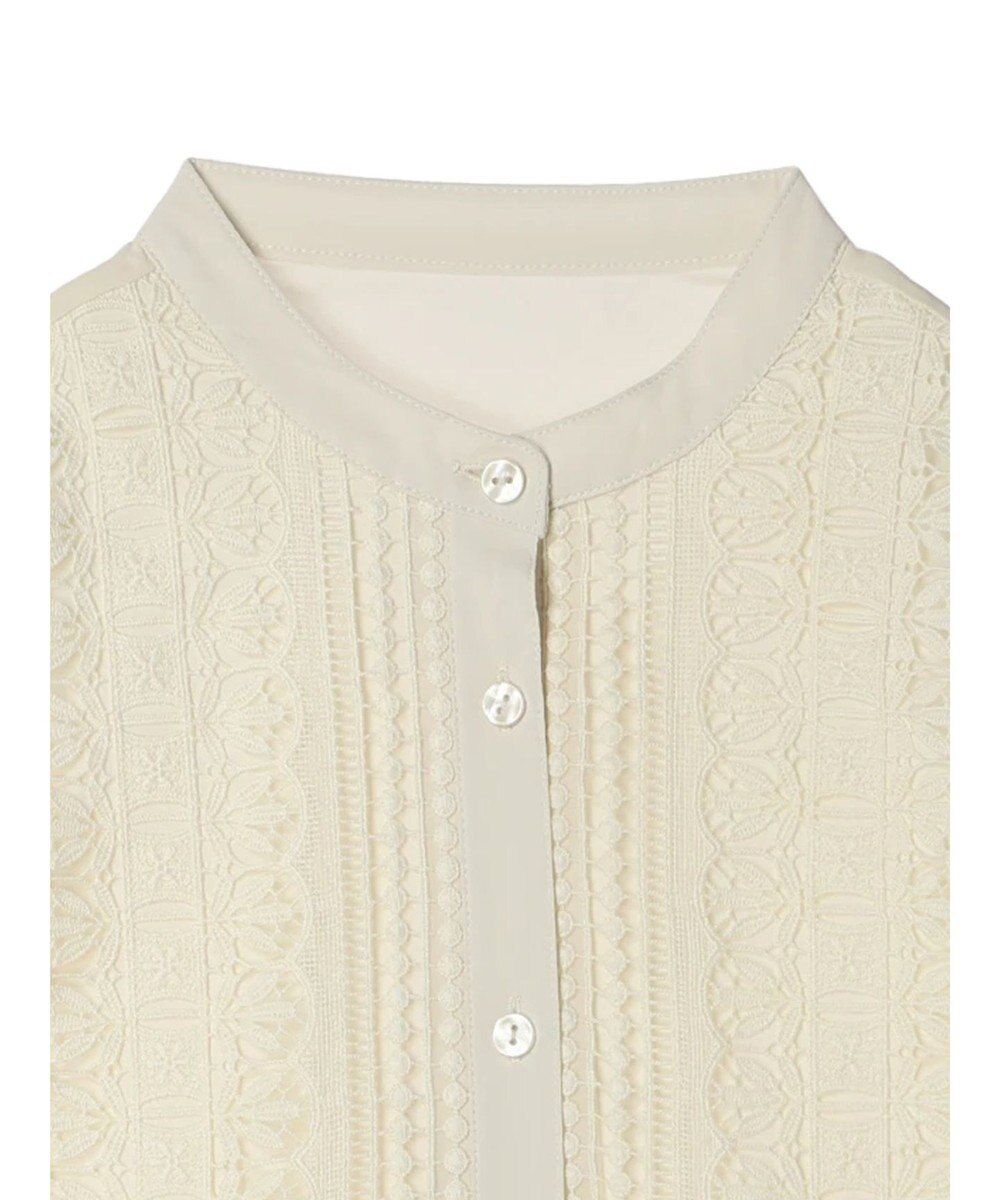 earth music&ecology フロントレースシフォンブラウス 