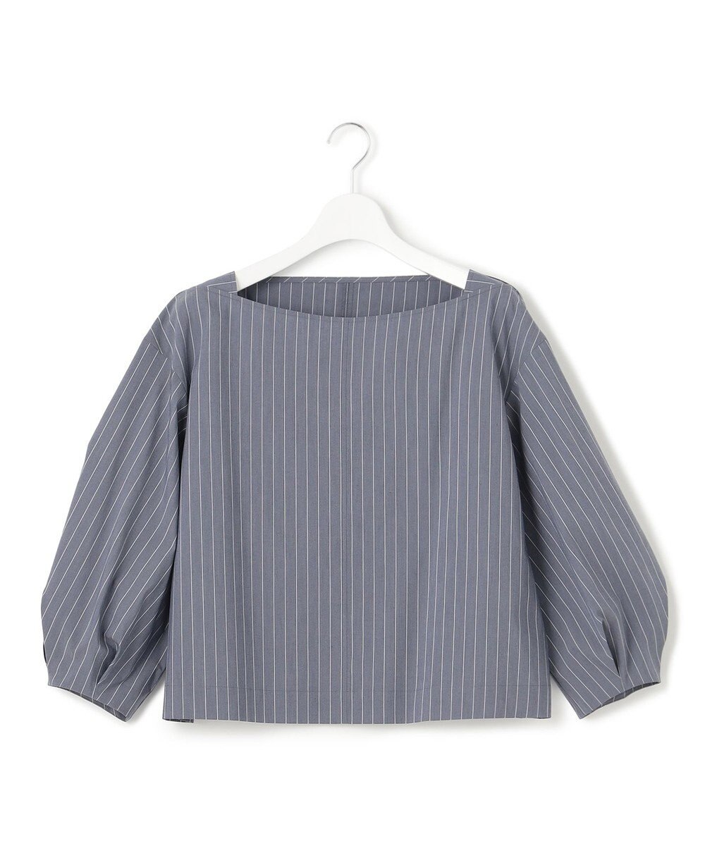 23区 L 【一部店舗限定/洗える】ハイカウントウェザーストレッチ ボートネック コンパクト ブラウス 