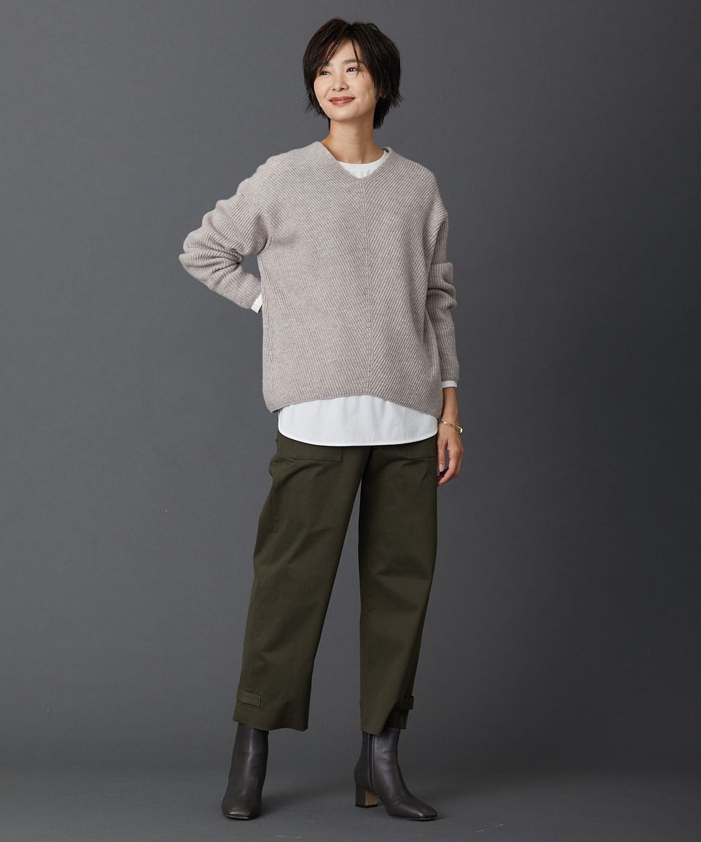 J.PRESS LADIES 【洗える】サテンストレッチプレミアムピーチ ベイカー パンツ 