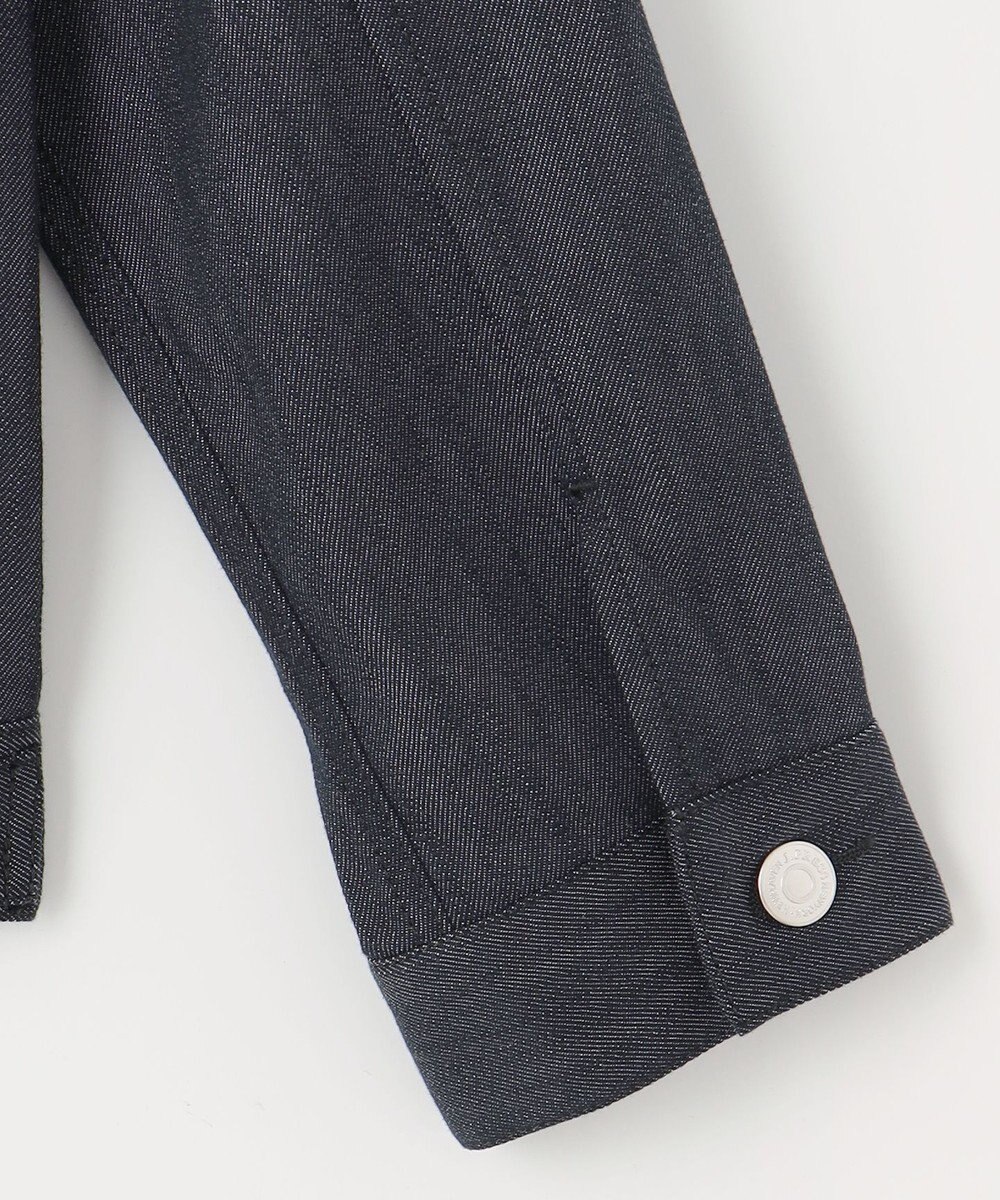 J.PRESS LADIES 【洗える】セルロースシャンブレー ノーカラー デニム ジャケット 