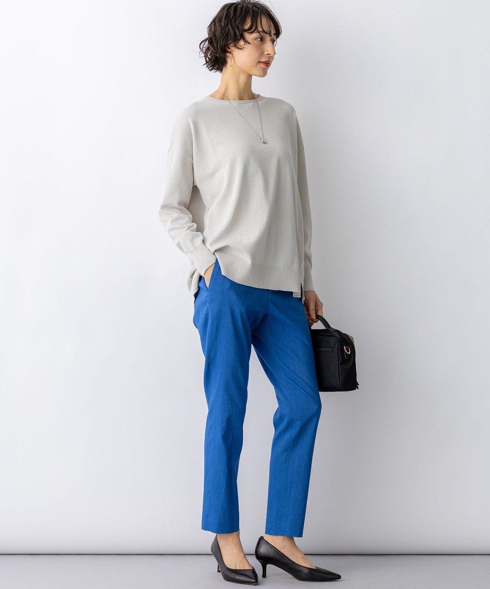 23区 L 【先行予約】コットンポリエステルストレッチ オーバーサイズ ニット 