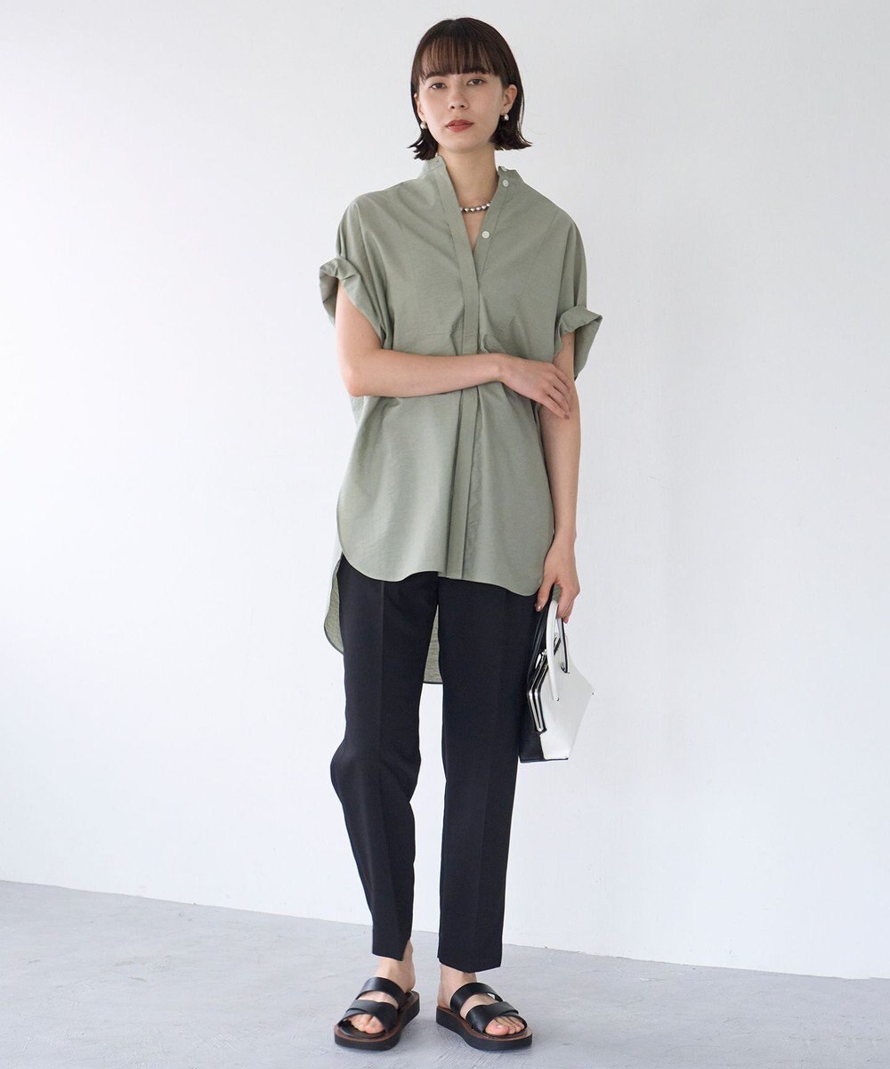 UNFILO L ワッシャーブロード ブザムロングシャツ 